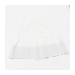 Rebecca Taylor Pleated Cream Skirt Contrast Banded Hem SZ6